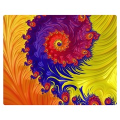 Fractal Spiral Bright Colors Two Sides Premium Plush Fleece Blanket (medium) by Proyonanggan