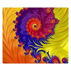 Fractal Spiral Bright Colors Premium Plush Fleece Blanket (small) by Proyonanggan