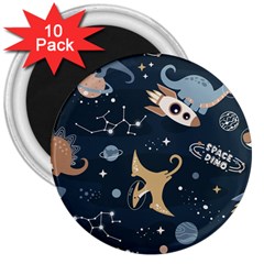 Space Theme Art Pattern Design Wallpaper 3  Magnets (10 Pack)  by Proyonanggan