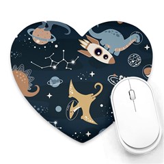 Space Theme Art Pattern Design Wallpaper Heart Mousepad by Proyonanggan