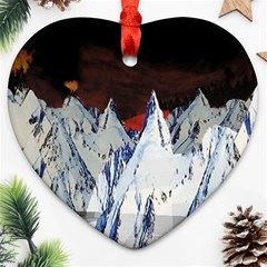 Abstract Painting Cold Temperature Snow Nature Ornament (heart) by Grandong