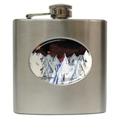 Abstract Painting Cold Temperature Snow Nature Hip Flask (6 Oz)