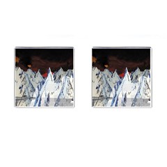 Abstract Painting Cold Temperature Snow Nature Cufflinks (square)