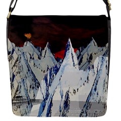 Abstract Painting Cold Temperature Snow Nature Flap Closure Messenger Bag (s) by Grandong