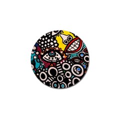 Multicolored Abstract Painting Colorful Golf Ball Marker (10 pack)