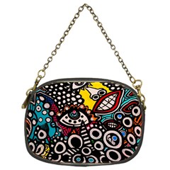 Multicolored Abstract Painting Colorful Chain Purse (Two Sides)