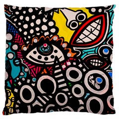 Multicolored Abstract Painting Colorful Large Cushion Case (Two Sides)