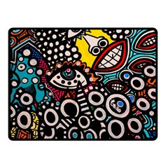 Multicolored Abstract Painting Colorful Two Sides Fleece Blanket (Small)