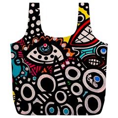 Multicolored Abstract Painting Colorful Full Print Recycle Bag (XL)