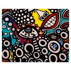 Multicolored Abstract Painting Colorful Two Sides Premium Plush Fleece Blanket (Medium)