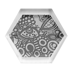 Multicolored Abstract Painting Colorful Hexagon Wood Jewelry Box