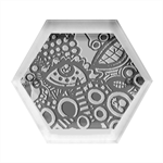 Multicolored Abstract Painting Colorful Hexagon Wood Jewelry Box Front