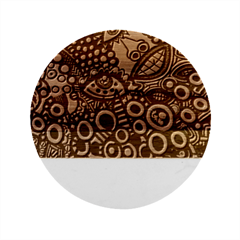 Multicolored Abstract Painting Colorful Marble Wood Coaster (Round)