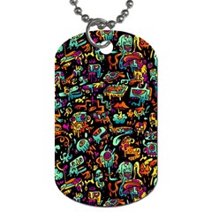 Multicolored Doodle Abstract Colorful Multi Colored Dog Tag (One Side)