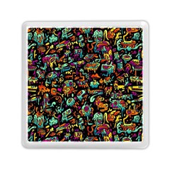 Multicolored Doodle Abstract Colorful Multi Colored Memory Card Reader (Square)