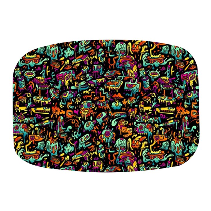 Multicolored Doodle Abstract Colorful Multi Colored Mini Square Pill Box