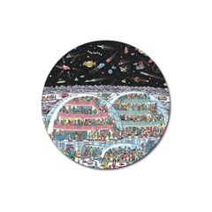 Abstract Painting Space Cartoon Magnet 3  (round) by Grandong