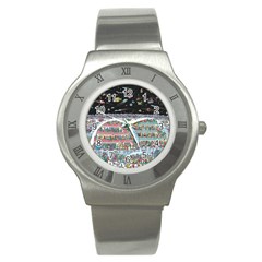 Abstract Painting Space Cartoon Stainless Steel Watch by Grandong