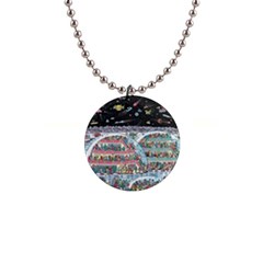 Abstract Painting Space Cartoon 1  Button Necklace by Grandong