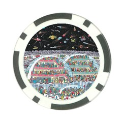 Abstract Painting Space Cartoon Poker Chip Card Guard by Grandong