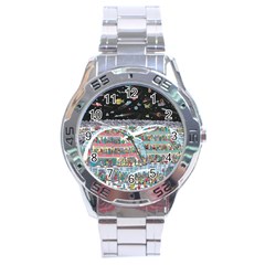 Abstract Painting Space Cartoon Stainless Steel Analogue Watch