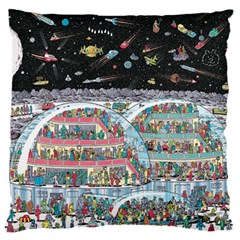 Abstract Painting Space Cartoon Standard Premium Plush Fleece Cushion Case (one Side) by Grandong