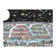 Abstract Painting Space Cartoon Two Sides Premium Plush Fleece Blanket (mini) by Grandong