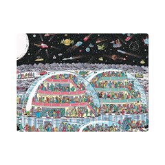 Abstract Painting Space Cartoon Premium Plush Fleece Blanket (mini) by Grandong