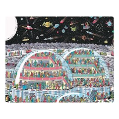 Abstract Painting Space Cartoon Premium Plush Fleece Blanket (large) by Grandong