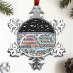 Abstract Painting Space Cartoon Metal Small Snowflake Ornament Front