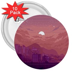 Aesthetic Pixel Art Landscape 3  Buttons (10 Pack)  by Sarkoni