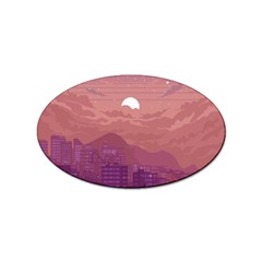 Aesthetic Pixel Art Landscape Sticker Oval (10 Pack) by Sarkoni