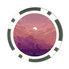 Aesthetic Pixel Art Landscape Poker Chip Card Guard by Sarkoni