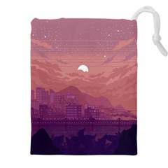 Aesthetic Pixel Art Landscape Drawstring Pouch (4xl) by Sarkoni