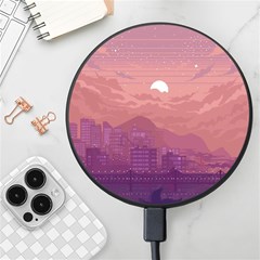 Aesthetic Pixel Art Landscape Wireless Fast Charger(black) by Sarkoni