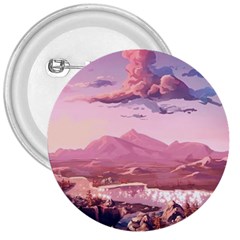 Aesthetic Landscape Vintage Cartoon 3  Buttons