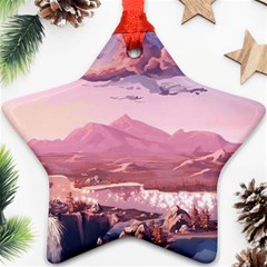 Aesthetic Landscape Vintage Cartoon Ornament (Star)