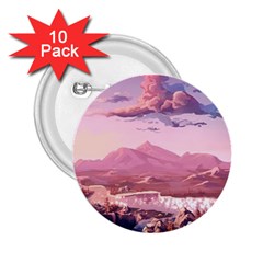 Aesthetic Landscape Vintage Cartoon 2 25  Buttons (10 Pack)  by Sarkoni