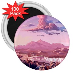 Aesthetic Landscape Vintage Cartoon 3  Magnets (100 pack)