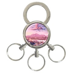 Aesthetic Landscape Vintage Cartoon 3-Ring Key Chain