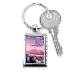 Aesthetic Landscape Vintage Cartoon Key Chain (Rectangle)