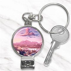 Aesthetic Landscape Vintage Cartoon Nail Clippers Key Chain