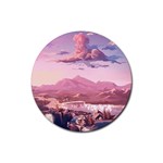 Aesthetic Landscape Vintage Cartoon Rubber Coaster (Round) Front