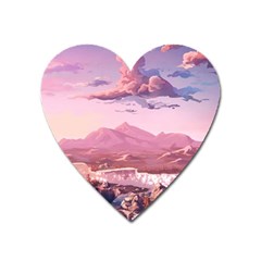 Aesthetic Landscape Vintage Cartoon Heart Magnet