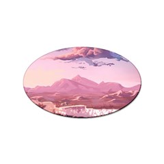 Aesthetic Landscape Vintage Cartoon Sticker Oval (10 pack)