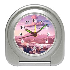 Aesthetic Landscape Vintage Cartoon Travel Alarm Clock