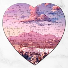 Aesthetic Landscape Vintage Cartoon Jigsaw Puzzle (Heart)