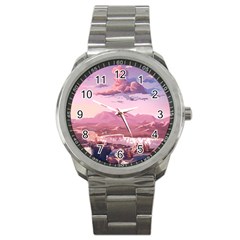 Aesthetic Landscape Vintage Cartoon Sport Metal Watch