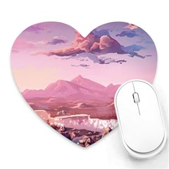 Aesthetic Landscape Vintage Cartoon Heart Mousepad