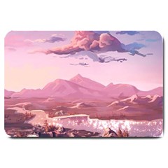 Aesthetic Landscape Vintage Cartoon Large Doormat